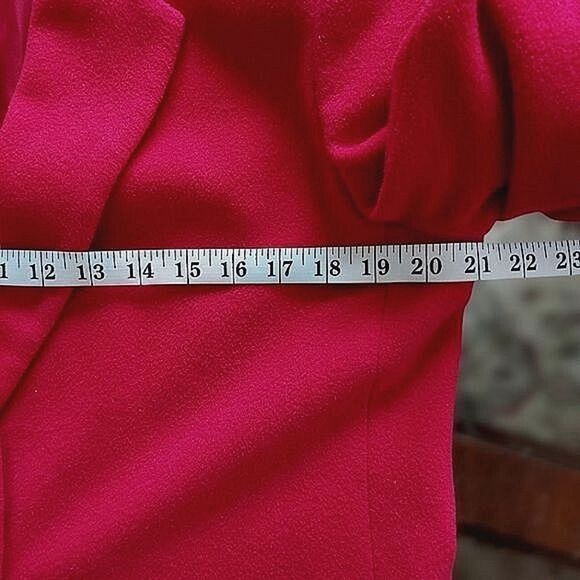 Vtg red wool cashmere blend single breasted blazer coat - Picture 8 of 14